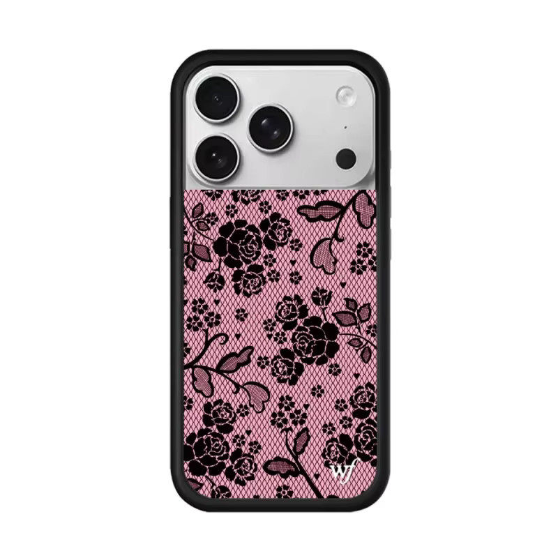 Wildflower Handyhülle für iPhone 17 Pro bis 12 Pro Max Plus mit schwarzer Rose und 3D Engelsflügeln in Schwarz - Bild 2