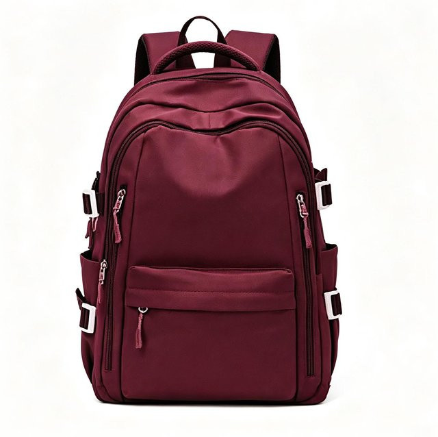 Wasserdichter Kawaii Laptop-Schulrucksack von POP MART in Weinrot - Bild 1