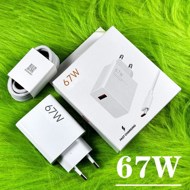 Xiaomi 67W Ladegerät mit USB-C Typ-C Kabel in Weiß für Redmi Note 11 Pro und Mi Serie - Bild 1