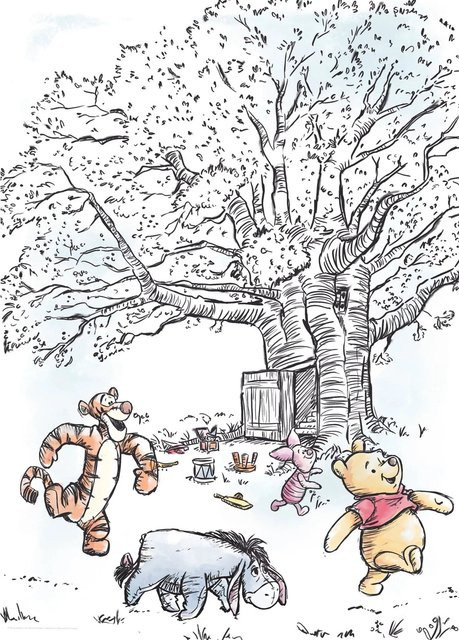 Komar Wandbild Winnie Pooh Playground Paper Poster, Mehrfarbig, Breite: 50 cm, Höhe: 70 cm - Bild 1