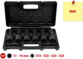 KS Tools Kraft-Stecknuss-Satz 3/4 Zoll, 6-teilig, Chrome-Molybdän-Stahl, Schwarz - Bild 1