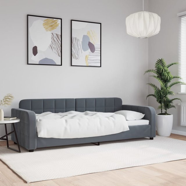 vidaXL Schlafsofa aus Samt in Grau mit Schlaffunktion, B/T/H: 200 x 80 x 71 cm - Bild 3
