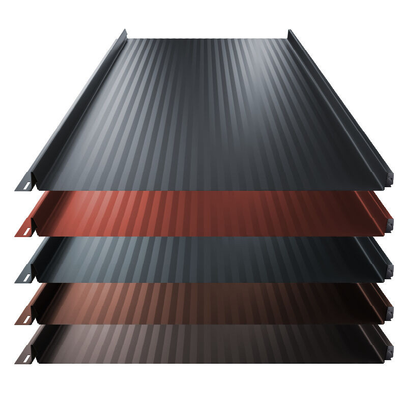Stehfalz Terrano Dach- und Wandprofil von Blachotrapez GmbH aus Stahl mit Miniwelle, Breite: 52,5 cm - Bild 1