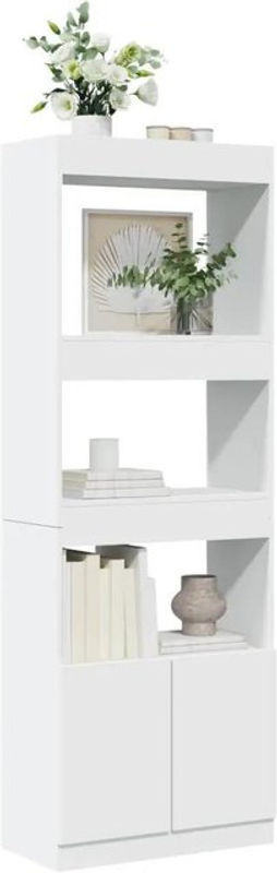 Vidaxl Highboard Weiß aus Holzwerkstoff in klassischem und minimalistischem Design, B/T/H: 63 x 33 x 180 cm - Bild 1