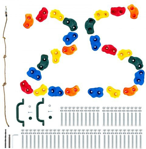 VEVOR Rock Climbing Holds mit Knotted Rope, Handles und Mounting Hardware, 25-teiliges Set - Bild 1