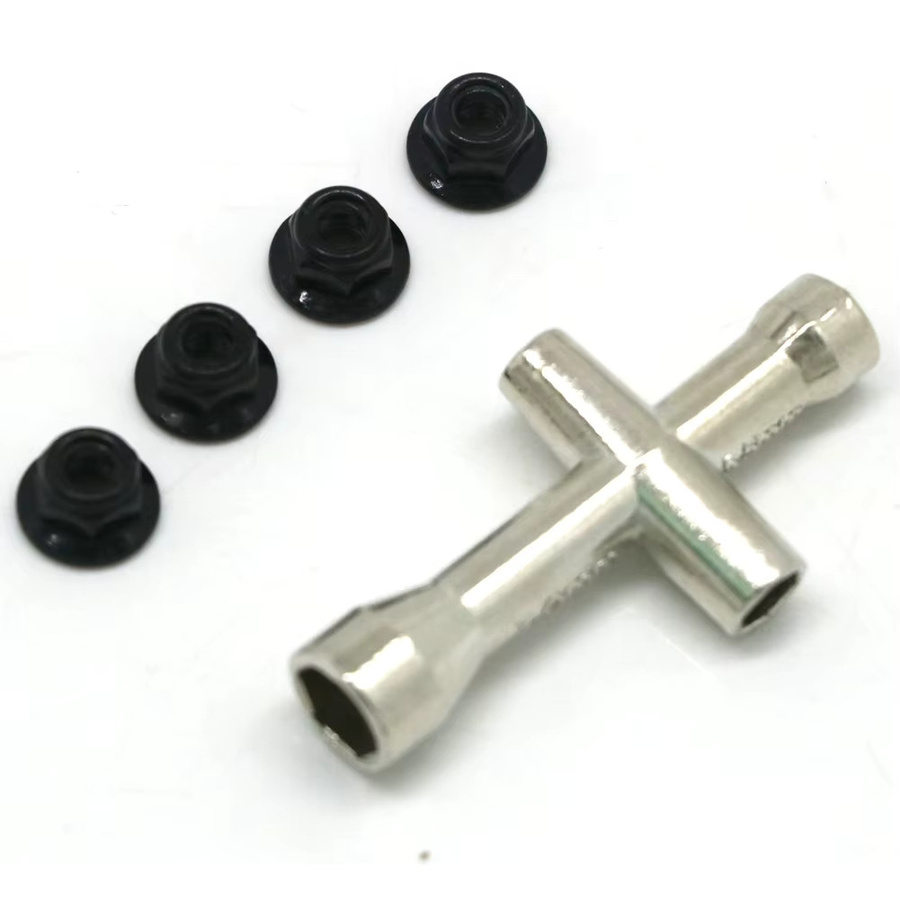 HSP Kreuz Schlüssel Hülse mit M4 Mutter, RC Modell Auto Rad Werkzeug, Metall - Bild 2