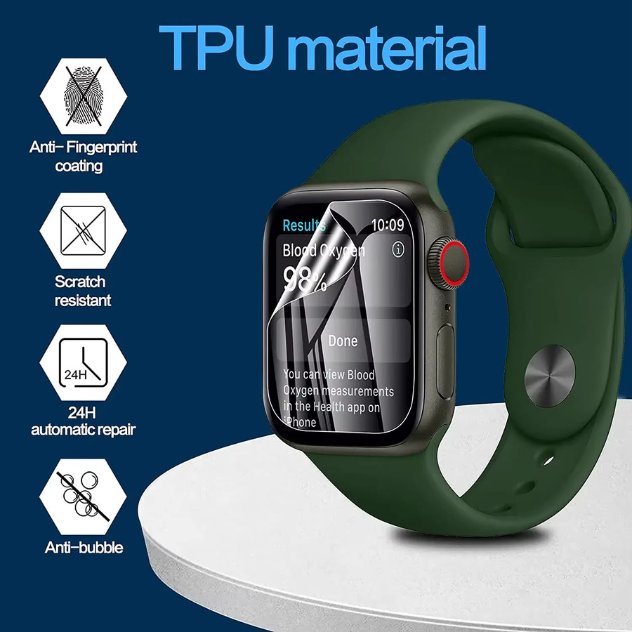 PEO HD Hydrogel Displayschutzfolie für Apple Watch Serie 9 8 7 6 5 4 3 SE sowie Ultra 2, transparent - Bild 4