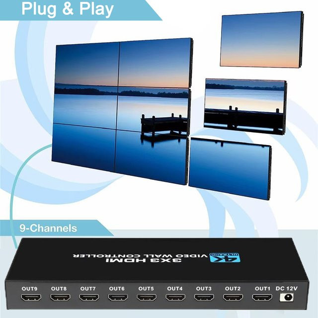 RULLZ 4K UHD HDMI Video Wall Controller Multi Screen Splicing Prozessor in Schwarz - Bild 1