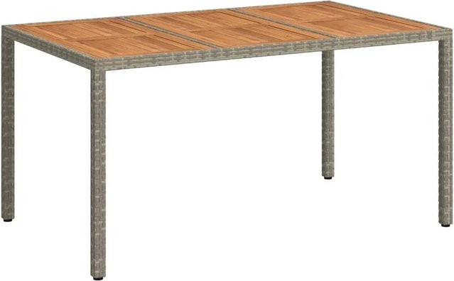 Furnicato Gartentisch aus Poly-Rattan in Grau, ausziehbar, B/T/H: 150 x 90 x 75 cm - Bild 1