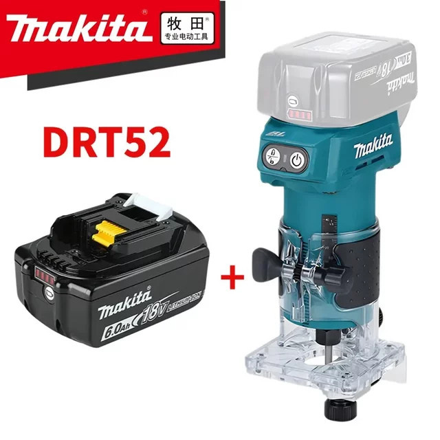 Makita DRT52 Akku-Holzfräser 18V Multifunktions-Elektro-Holzfräse mit Schlitzfunktion und 18V Akku - Bild 1