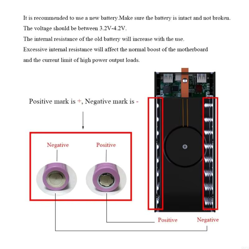 AREOFRGB DIY Power Case Box für 40x18650 Batterien, tragbarer Batteriespeicher in Schwarz - Bild 2
