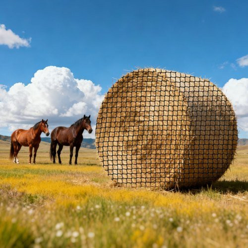 VEVOR Rundballen-Heunetz als Futtersparnetz für Pferde aus PE-Material mit 42 x 42 mm Maschenweite, B/T/H: 1,8 x 1,8 x 1,8 m - Bild 1