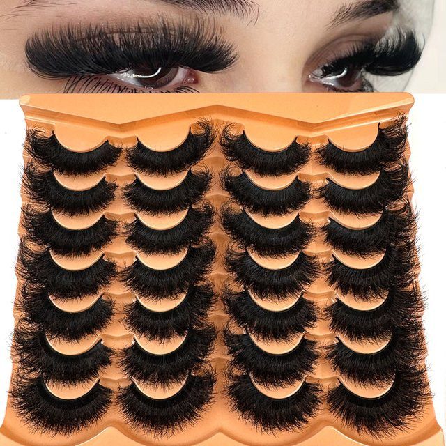 UMIRYAO Falsche Wimpern, 14 Paar, 3D-Verlängerung, D-Form - Bild 1