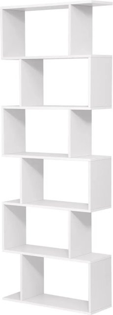 Vasagle Bücherregal mit 6 Ebenen in Weiß, B/T/H: 70 x 24 x 190,5 cm - Bild 1