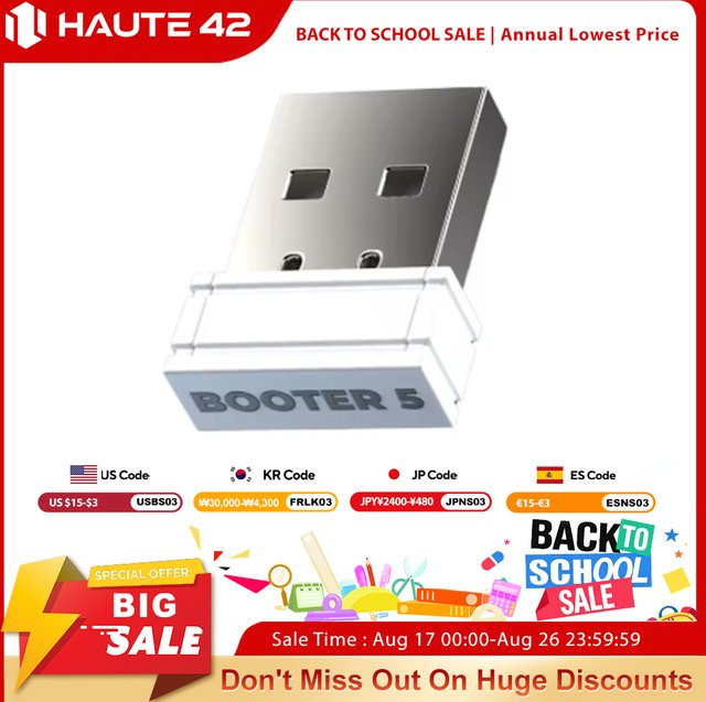 Haute 42 BOOTER 5 Gaming Konverter für HautePad Hitbox Adapter, Arcade Stick Controller für PS5 und PS4, Weiß - Bild 1