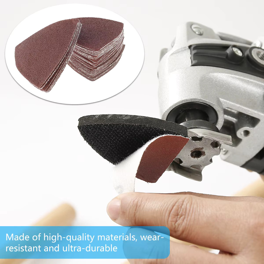 Sortiertes Set mit 62 oder 82 Schleifpads für oszillierende Multitools, Körnung 60/80/120/180/240, geeignet für Holz, Kunststoff und Metall - Bild 2