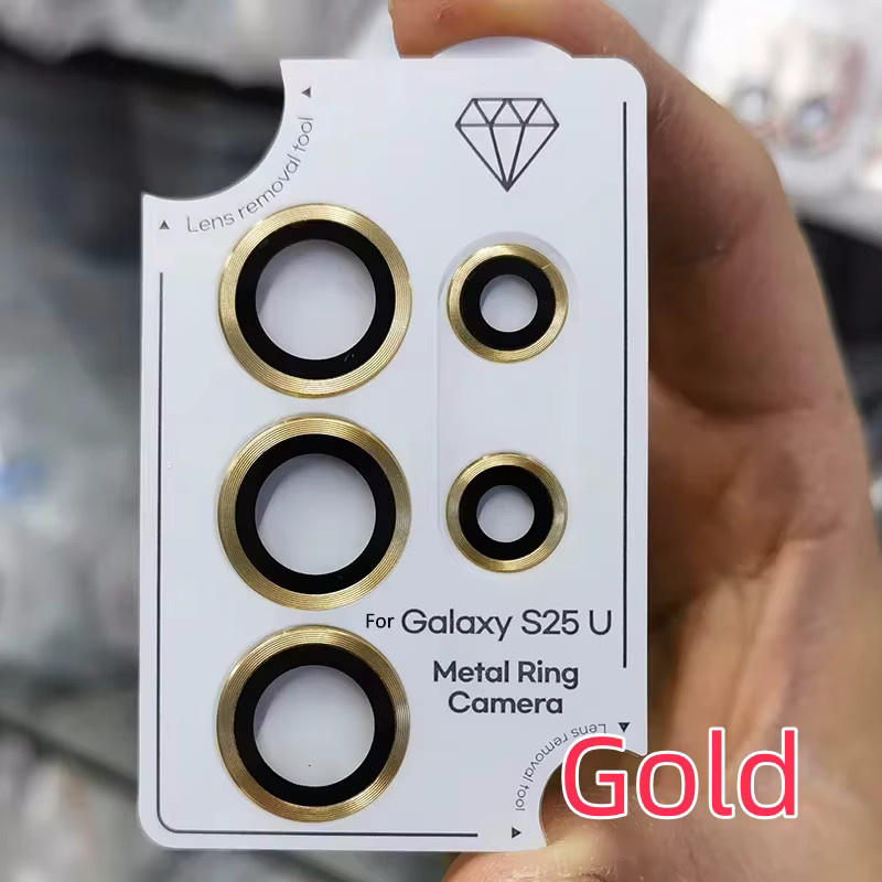 Samsung Kamera-Schutzset für Galaxy S25 Plus und S25 Ultra mit Metallring und Glas für das Objektiv in Gold - Bild 2