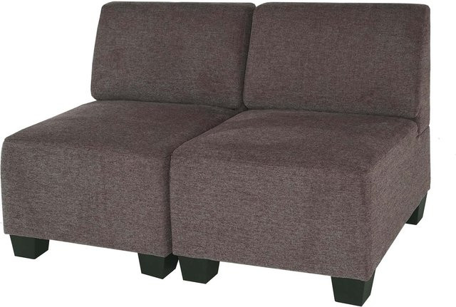 MCW Moncalieri Modular 2-Sitzer Sofa Couch in Braun ohne Armlehnen aus Stoff und Textil B/T/H: 114 x 72 x 76 cm - Bild 1