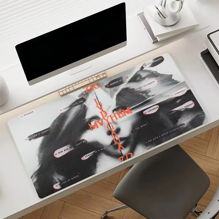 Singer L-Lady Gaga Mauspad, rutschfeste Gaming-Schreibtischunterlage für Laptop und PC, Multicolour - Bild 2