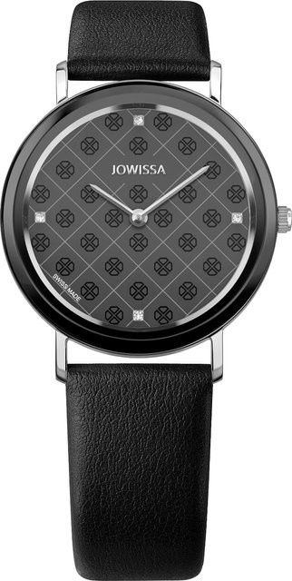Jowissa Damenuhr, Quarz, Edelstahl, Leder, 35 mm, Grau, 5 ATM - Bild 1