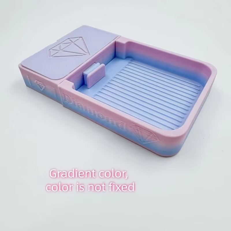 Mehrfarbige Flip-Diamantmalerei-Ablage aus Kunststoff als auslaufsichere Strass-Aufbewahrungsbox für 5D-Diamantstickerei, Nagelkunst und DIY-Bastelzubehör - Bild 3