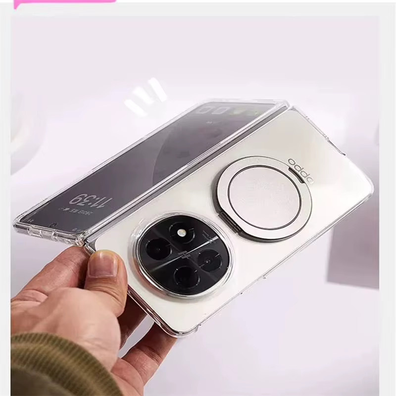 Transparente Magnet-Schutzhülle mit Ring-Ständer für OPPO Find N5 5G - Bild 3