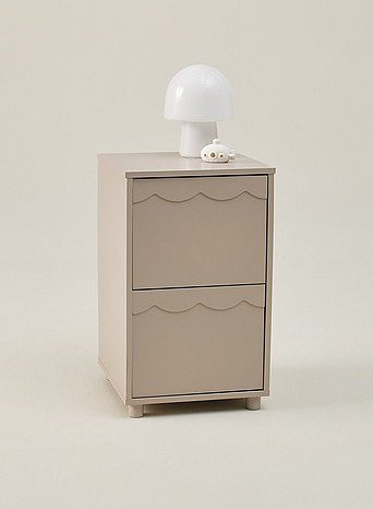 Jotex MERRILL MINI Wandmontierter Nachttisch aus Holz in Grau und Beige, B/T/H: 40 x 40 x 65 cm - Bild 1