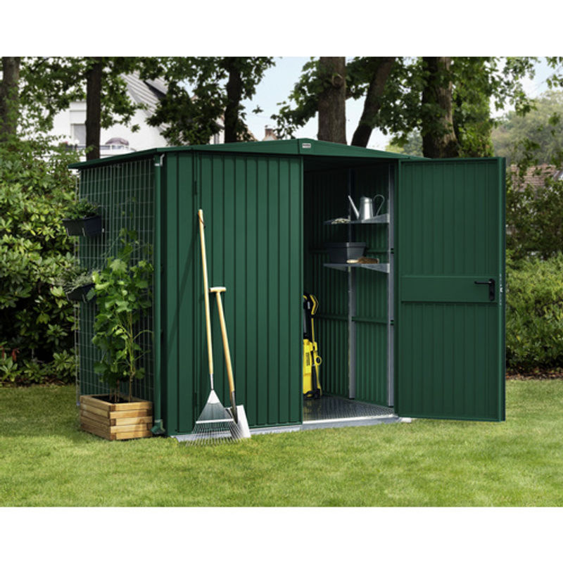 Ecostar Gerätehaus Trend-S aus Metall in Grün mit Doppeldoor und Giebeldach, B/H/T: 238 x 216 x 238 cm - Bild 2