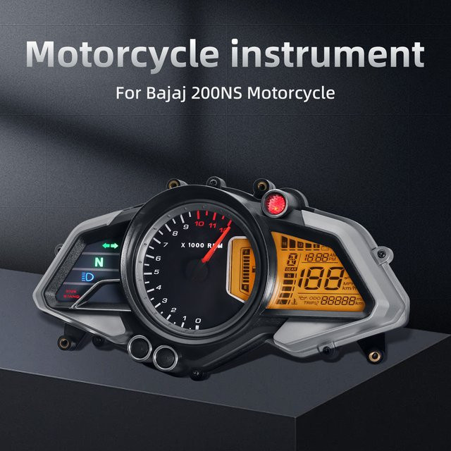 MAIMEIMI Digitaler Universal Motorrad Tachometer mit LED Drehzahlmesser in Schwarz für Bajaj 200ns 2006-2013 - Bild 1