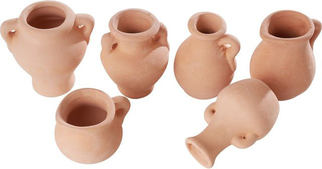 6er-Set rustikale Ton-Vasen von VBS in Terrakotta und Braun für den Tabletop-Bereich - Bild 1