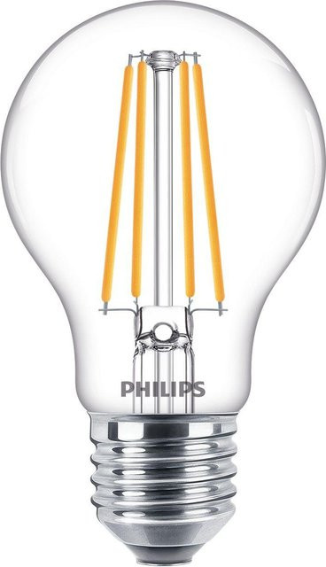 Philips LED-Leuchtmittel Classic A60 Glühlampenform E27 warmweiß transparent - Bild 1