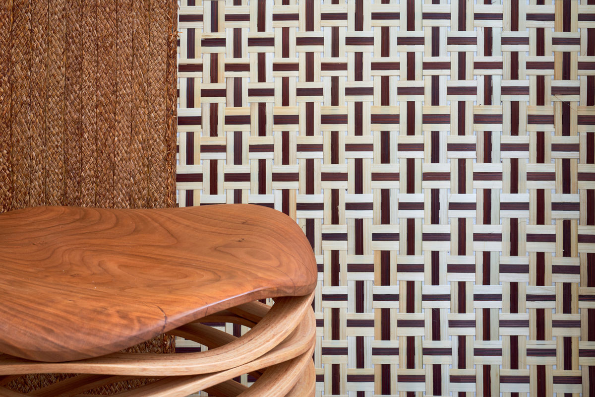 CMO Paris Tapete Bambou Bi-Couleur in Naturel Tabac mit geometrischem Design aus Vlies in Braun und Beige - Bild 2