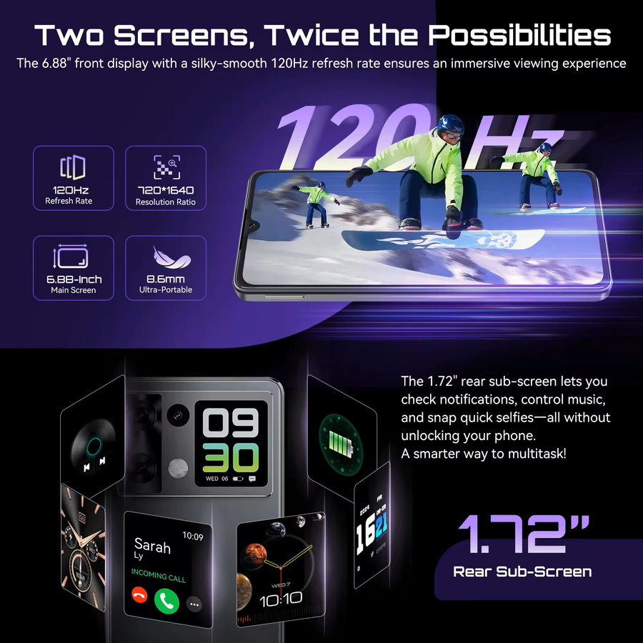 Cubot P90 Smartphone Android 15 Schwarz mit 256GB Speicher, 24GB RAM, 6,88 Zoll 120Hz Display, 64MP Kamera, 5100mAh Akku, NFC und Fingerabdrucksensor - Bild 3