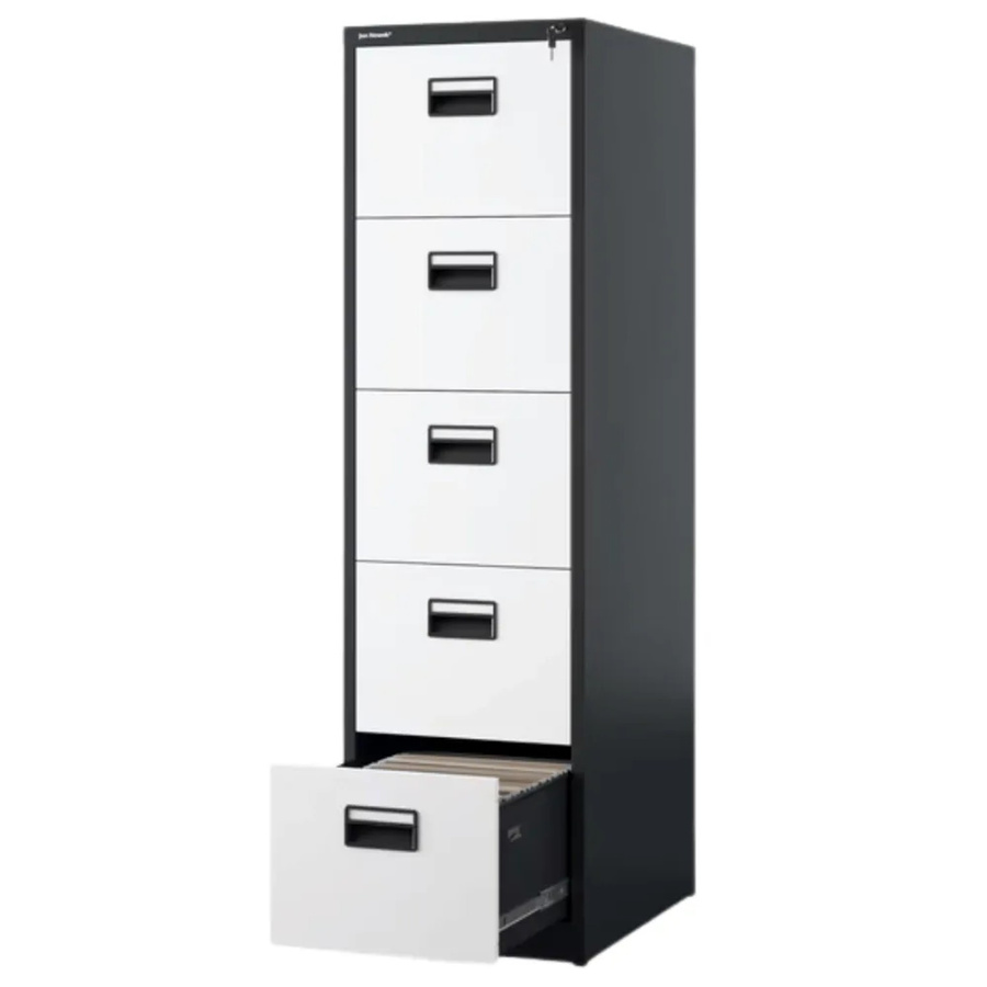 JAN NOWAK Hängeregisterschrank SARA mit 5 Schubladen, abschließbar, Anthrazit-Weiß, B/T/H: 163 x 46 x 62 cm - Bild 2