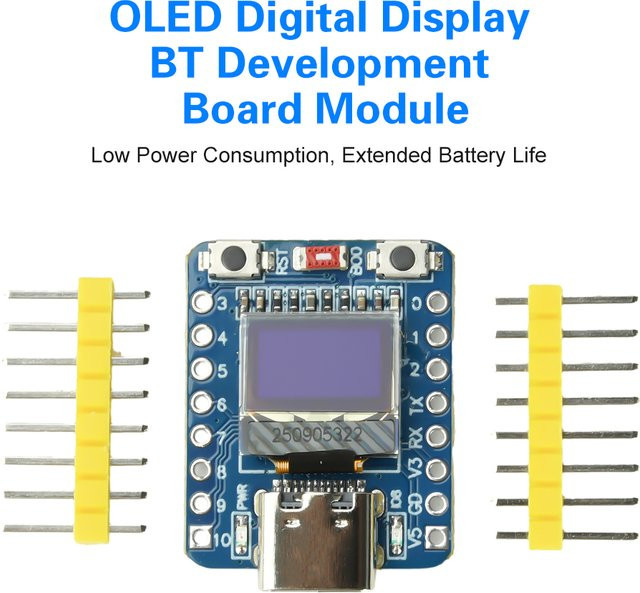 Aideepen ESP32-C3 OLED-Entwicklungsboard mit 0,42 Zoll OLED-Modul, Keramikantenne, WiFi und Bluetooth in Blau - Bild 1