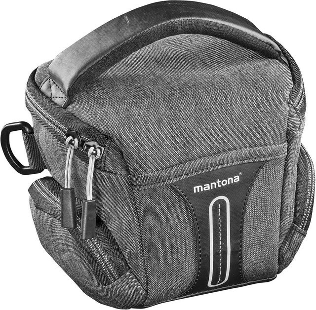 Mantona Tallinn S Kameratasche als Fototasche, Schultertasche und Gürteltasche in Anthrazit und Grau - Bild 1