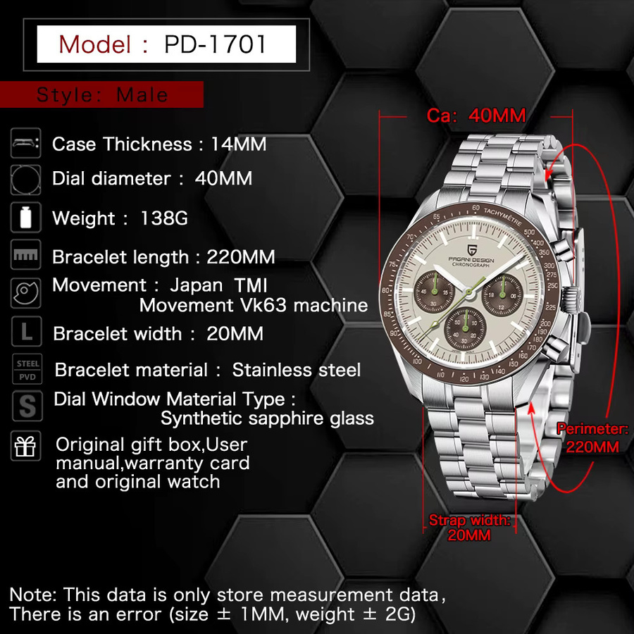 Pagani Design Sportchronograph, Quarzuhr, Herren - Bild 6