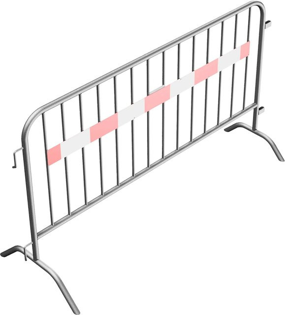 Schake Absperrgitter Typ D Site Fence mit Tastleiste, 14 Stäbe, Silber, Höhe: 110 cm, Länge: 2 m - Bild 1
