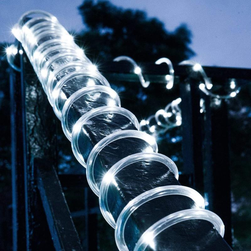 AlliLit Solar-LED-Außenrohr-Lichterkette mit 50 LEDs in Bunt, 7m Kabellänge, wetterfest IP65 für Garten, Balkon und Landschaftsbeleuchtung - Bild 4