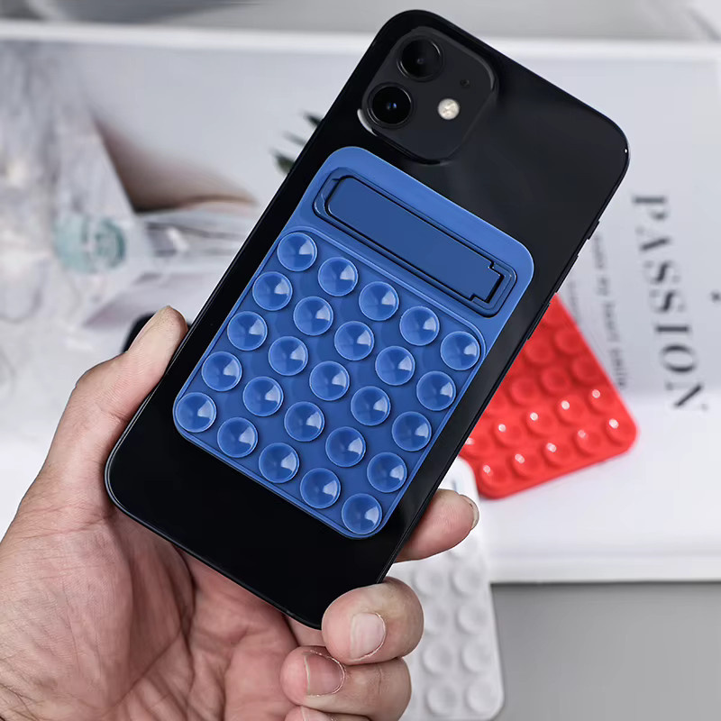 WSSHE Silikon-Saugnapf-Handyhalter in Schwarz als stark klebender Desktop-Ständer und Wandhalterung für iPhone 14, 15, 16 und Samsung - Bild 4
