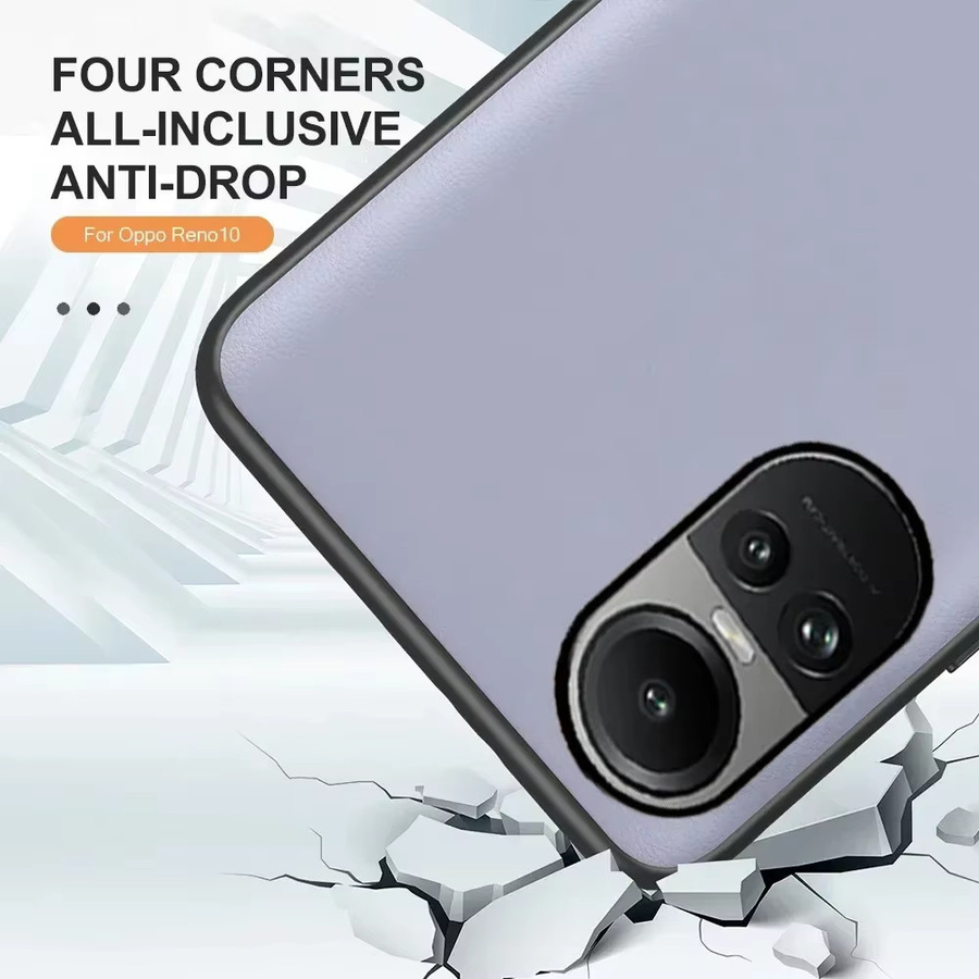 Stoßfeste Silikon-Lederhülle für Oppo Reno10 5G und Reno10 Pro in Gelb - Bild 3