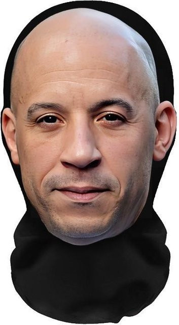 3D Lustige Gesichtsmaske Sturmhaube, Schwarz, Plüsch / Textil - Bild 1