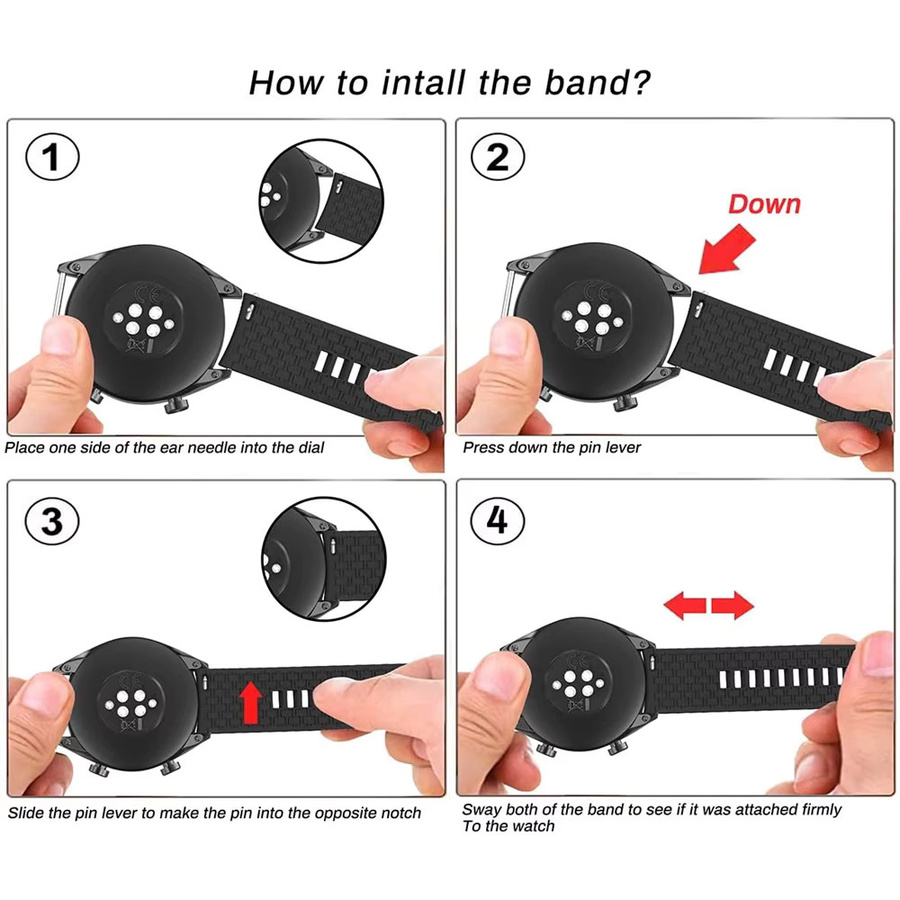 Xiaomi Uhrenarmband Silikon, 22 mm, Schwarz, Unisex - Bild 2