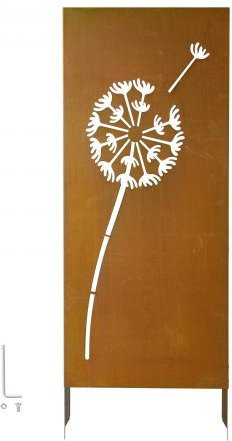 VEVOR Paravent aus Metall als Sichtschutz für Garten und Terrasse mit Erdspießen und Stahlplatte, B/H: 60 x 158 cm - Bild 1
