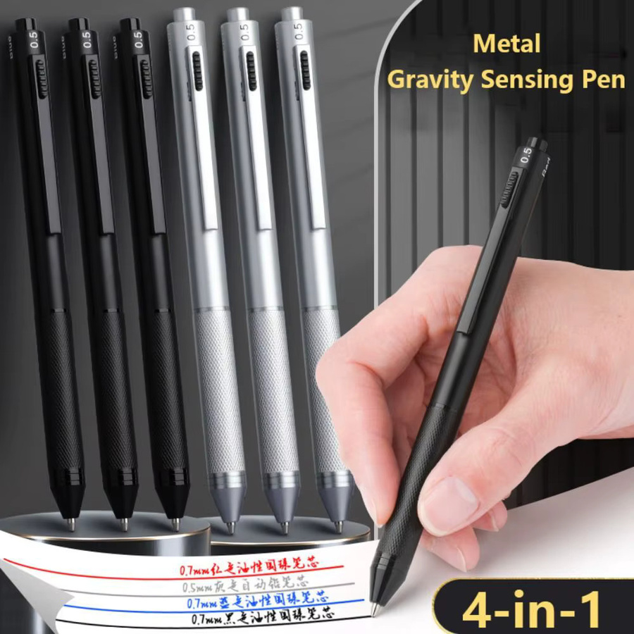 Multifunktions-Metallstift 4-in-1 mit Schwerkraftsensor und 0,5 mm Druckbleistift für Schüler und Studenten - Bild 2