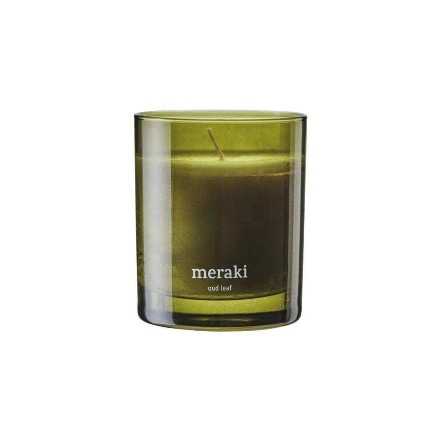 Meraki Duftkerze Oud Leaf medium in Grün mit exotisch blumigem Duft - Bild 1