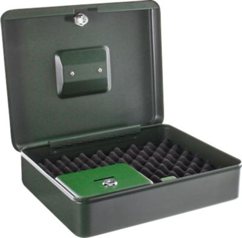 Rottner Pistolenkassette Gun Box aus Stahl mit Zylinderschloss und Schaumstoffeinlage, Farbe: Grün, B/T/H: 30,0 x 24,0 x 9,0 cm - Bild 2