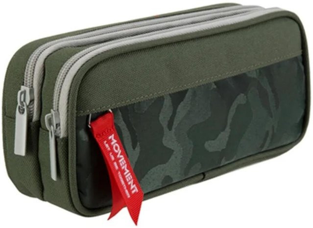 MTMA Federmäppchen Camouflage in Grün mit doppeltem Reißverschluss aus Leinen und Polyester, Stifteetui für Schüler und Jungen - Bild 1