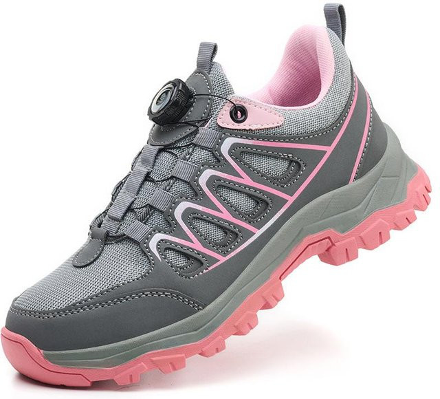 Arbeitssicherheitsschuhe Damen als Arbeits-Sneaker mit Stahlkappe und Drehknopf, atmungsaktiv, rutschfest und durchstichsicher, Farbe: Rosa/Grau, Größe: 39 - Bild 1