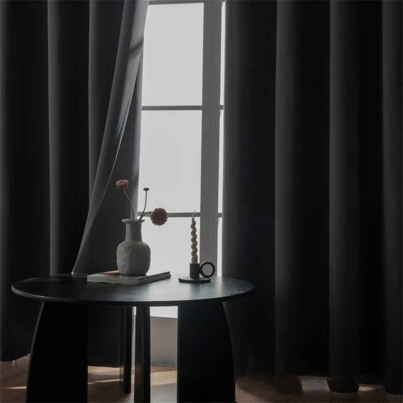 Verdunkelungsvorhänge 100% lichtblockierend und wärmeisolierend mit Geräuschreduzierung, Farbe: Schwarz, B x H: 100 x 200 cm - Bild 6